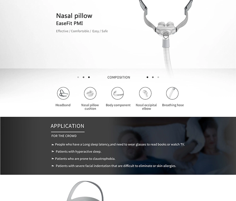 Nasal Pillow manufacturer Nasal Pillow Mask Air Fit CPAP Nasal Pillow with Headgear