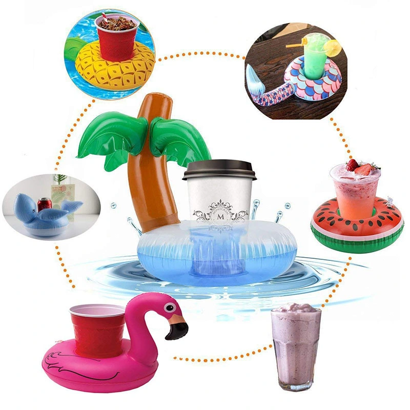 OEM Inflatable Unicorn Palm Tree Pool Beach Drink Cup Can Holder Float in Stock