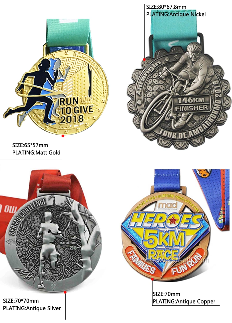 Custom Large Making Fun Run Winter Race Medal Alloy 5K Silver Athletic Running Challenge Finisher Medal