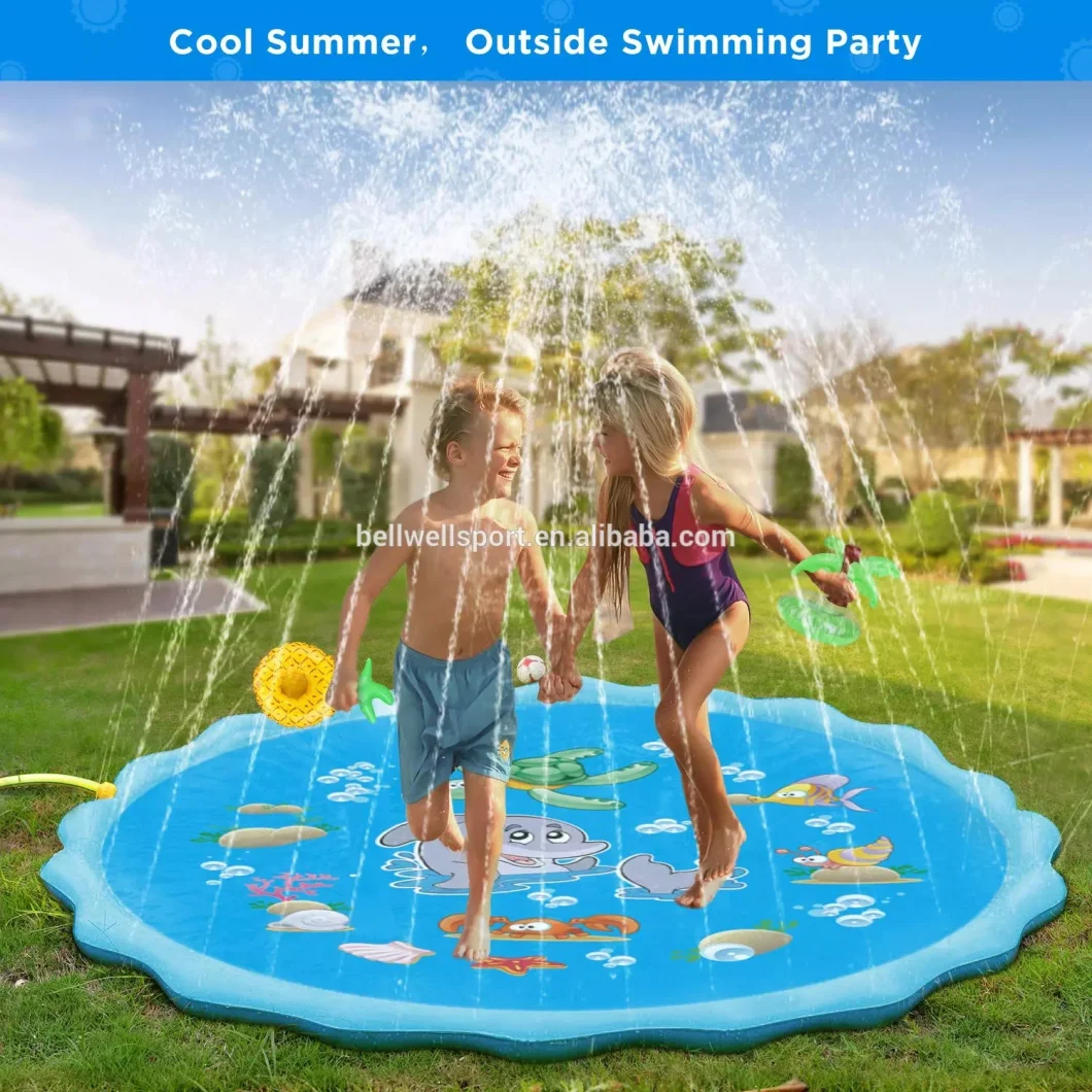 Outdoor Children Inflatable Water Spray Toy Mat Perfect for Outdoor Summer Fun Backyard Play for Infants Toddlers and Kids
