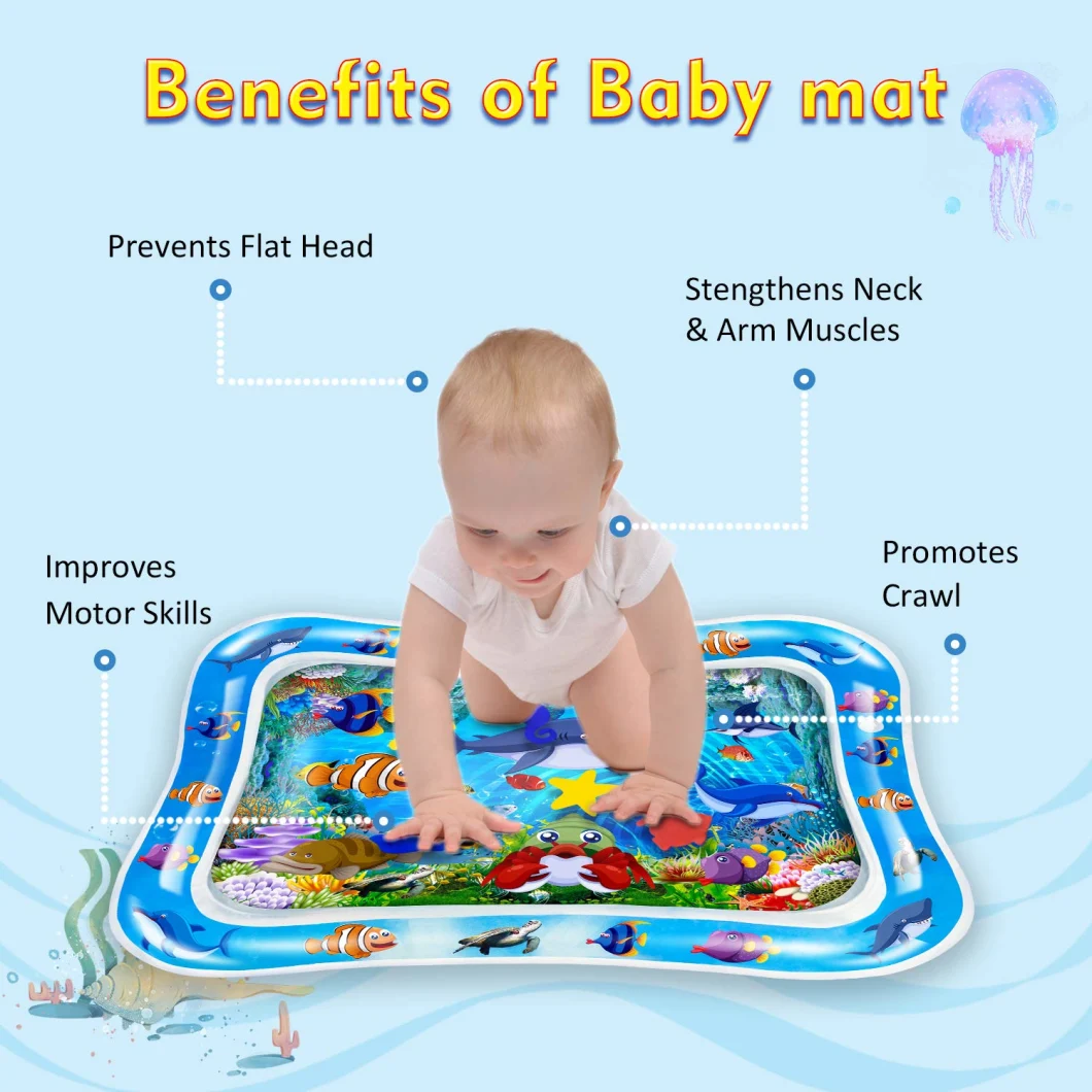 Inflatable Kids Infant Tummy Time Play Water Mat