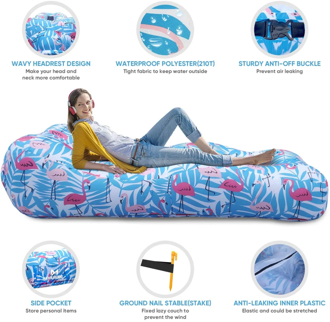 Multi-Function Couch Cum Bed Chair Lazy Blue Travel Sleeping Bag Inflatable Air Sofa