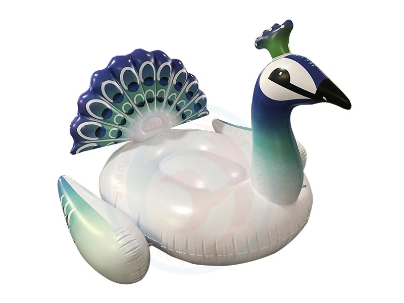 Custom Giant Inflatable Toys Peacock Pool Float Ride-on Swimming Float Animals Mount