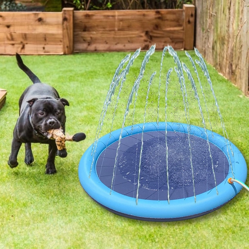 LC Water Splash Sprinkler Pad for Dogs Pet Shower Sprinkler PVC Pet Toys Dog Splash Pad