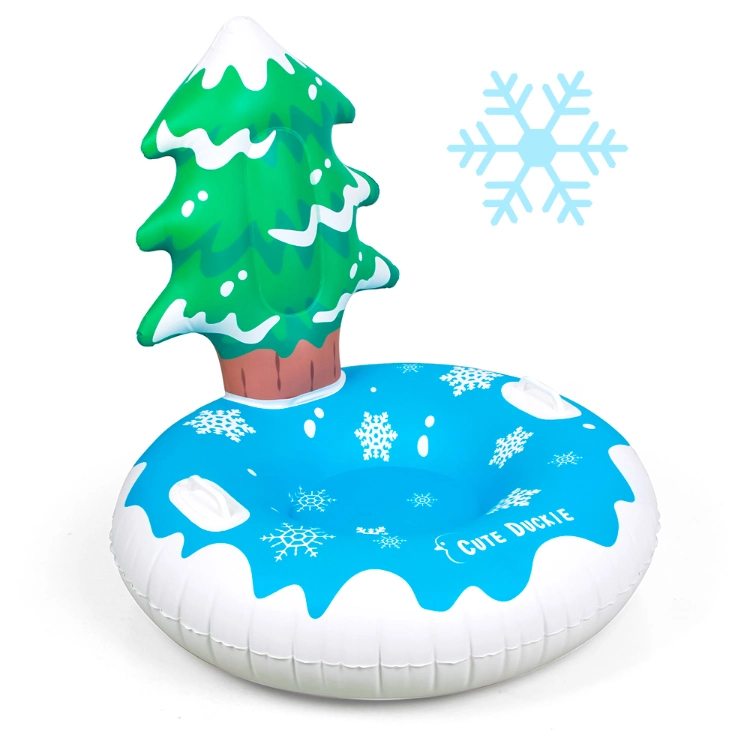 Inflatable Snow Tube for Winter Fun, Sturdy Sledding Tubes, Inflatable Heavy Duty Snow Sleds for Kids and Adults