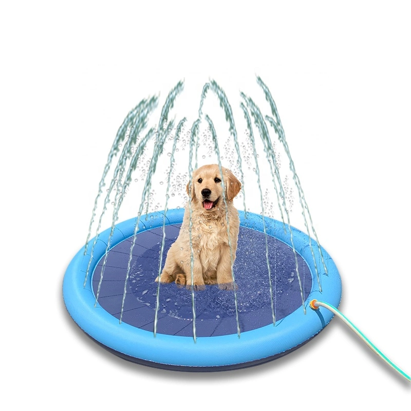 LC Water Splash Sprinkler Pad for Dogs Pet Shower Sprinkler PVC Pet Toys Dog Splash Pad