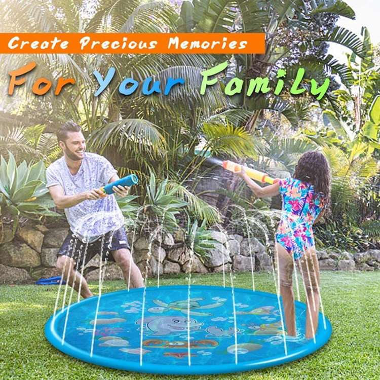 Kids Splash Pad Summer Outdoor Inflatable Water Play Sprinkler Mat