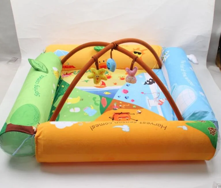Inflatable Infant Play Mat with Toys Sensory-Stimulating Infant Activity Gym for Babies