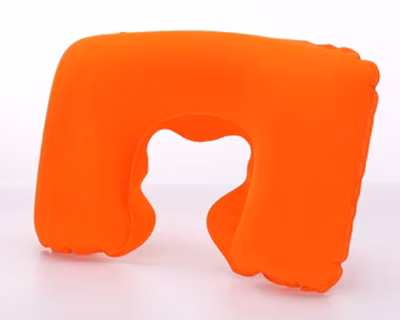 Oreiller gonflable de voyage d'air de PVC floqué pour le cadeau promotionnel