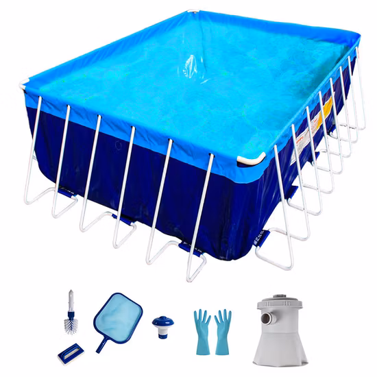 Piscine gonflable rectangulaire en PVC d'été de grande piscine extérieure de famille faite sur commande