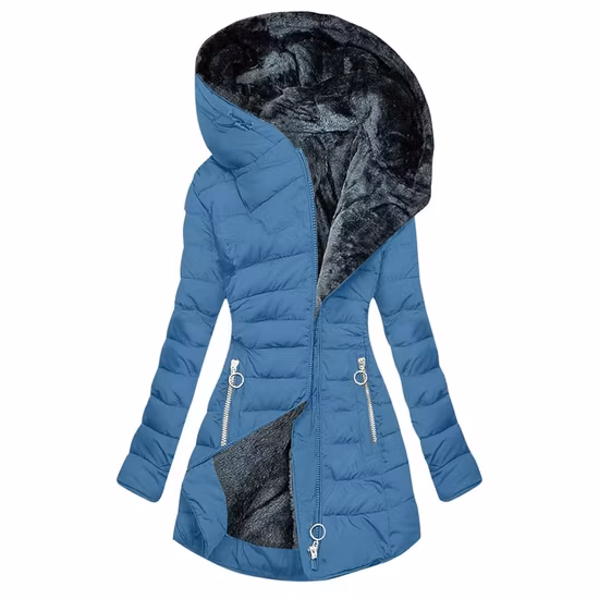 Manteau d'hiver en fausse fourrure pour femme avec manchette et bas en similicuir